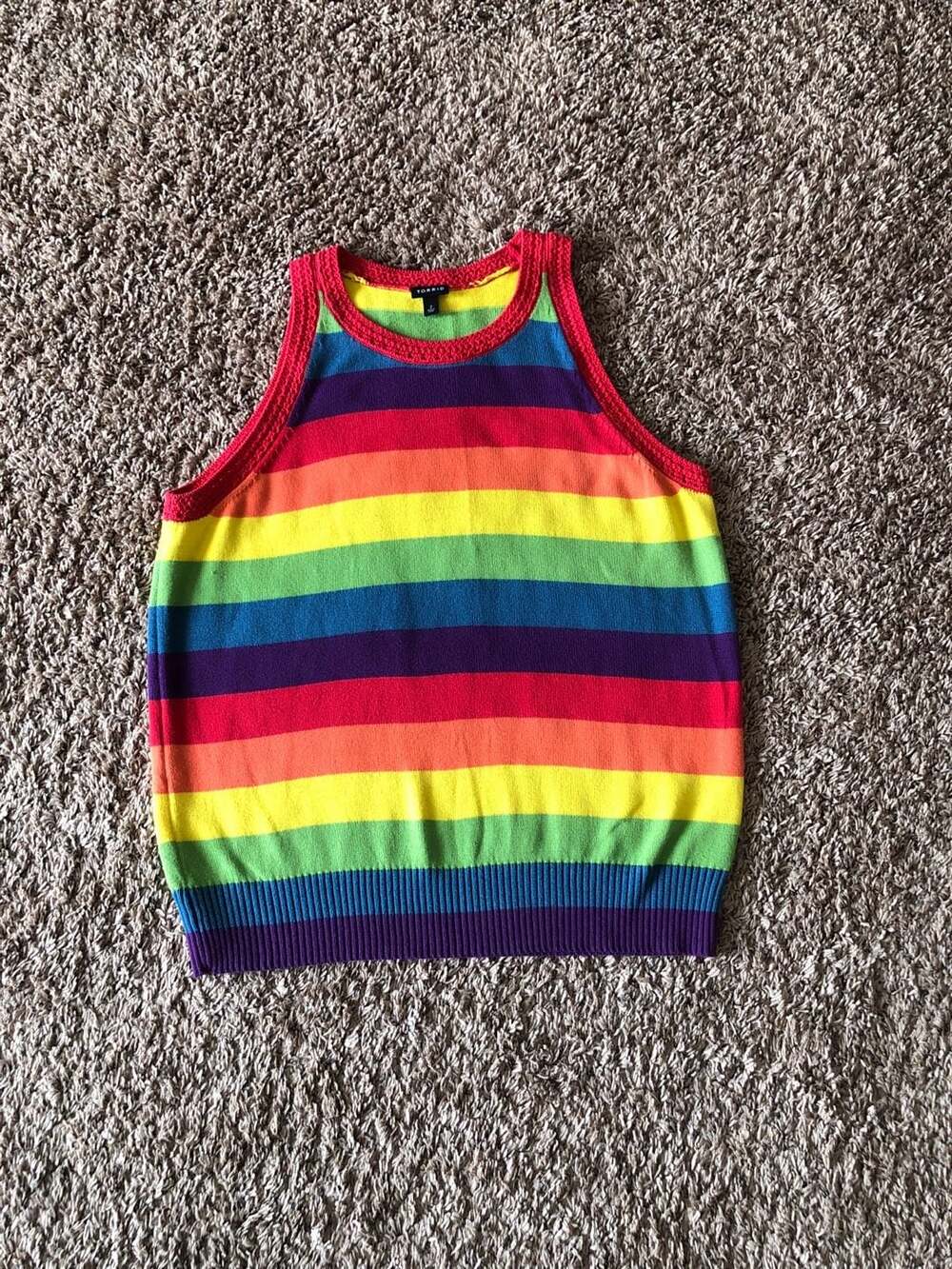 Torrid Rainbow Stripe Sweater Tank Top